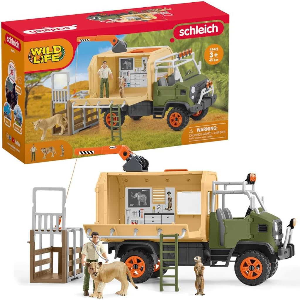 Schleich Wild Life 10-Piece Animal Rescue Truck Playset